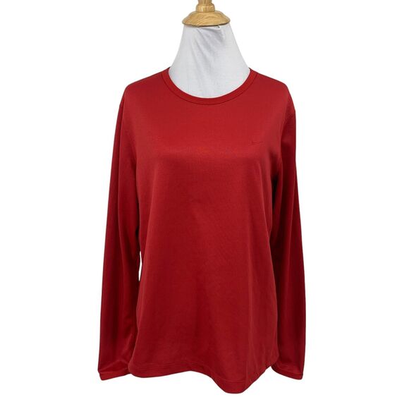 Vintage Nike Shirt Womens L Large Cardinal Dri Fit Long Sleeve Made Singapore - Picture 1 of 11